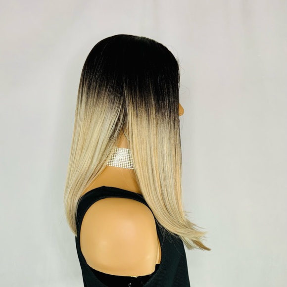 Ombre Slate Brown Mix Color Premium Synthetic Wig - Picture 6 of 8